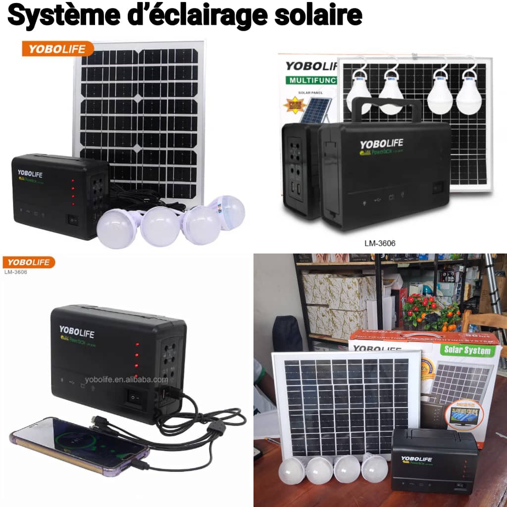 Générateur à panneaux solaires avec 4 lampes